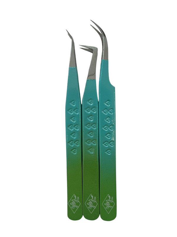 TEAL OMBRE HEART TWEEZERS